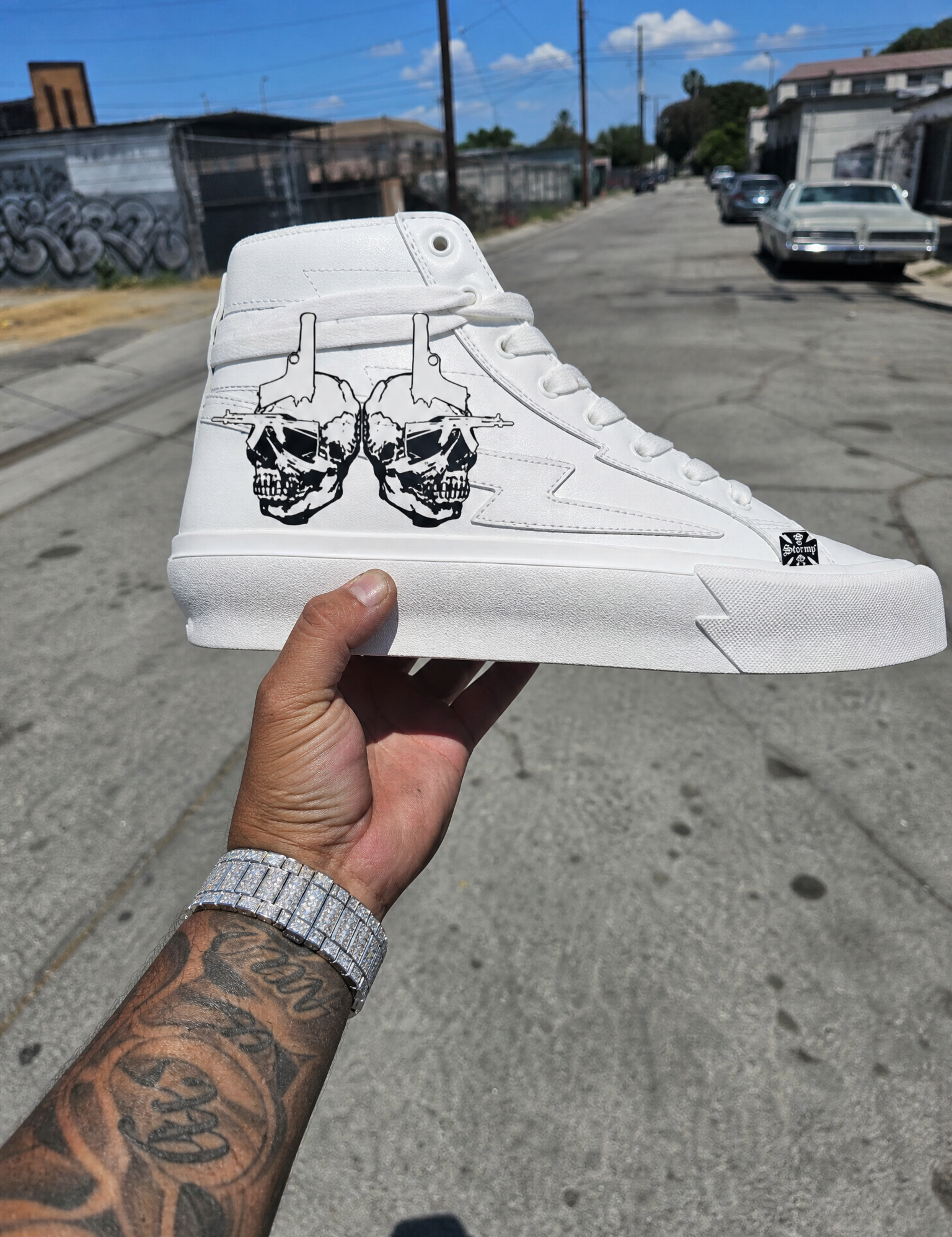 GeneratedwithKive.ai-Whitehigh-topsneakerUsethereferenceimagestrictlyasareferenceforthehandpose_thewaytheshoeisheld_theframing_andthedownwardsmartphonecameraangleonly.DoNOT_4.png